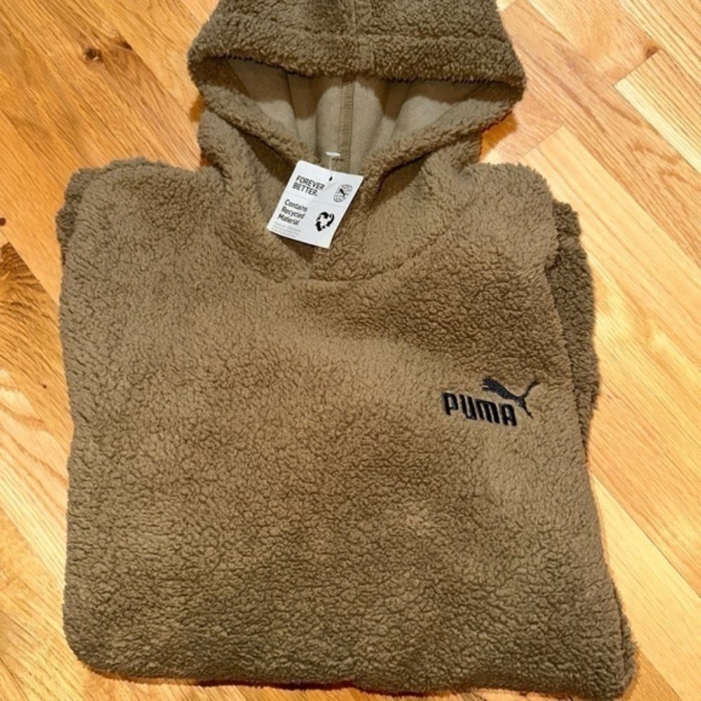 Puma Essential Elevated Sherpa Pullover Hoodie Me… - image 5